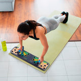 MAXXMEE Trainingsboard Push-Up - 65x19 cm - faltbar mit Farbcodes und Handgriffen für effizientes Muskeltraining zu Hause.