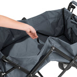 HOBERG faltbarer Bollerwagen mit Dach, robuster Nylonbezug, leichter Aufbau, praktisches Faltmaß, ideal für Freizeit und Hobby, grau.