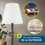 Hoberg LED-Standleuchte dimmbar - 187 cm - schwarz/weiß, wetterbeständig für In- und Outdoor, stufenlos dimmbar mit modernem Design.