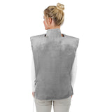 VITALmaxx Heizdecke Nacken & Rücken 2in1 100W Anthrazit mit Heiz- und Massagefunktion für Schulter und Rücken aus weichem Fleece.