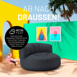 LUMALAND Sitzsack Lounge (320 L) in Stahlgrau – wetterfest, robust und bequem für In- & Outdoor-Bereiche, leicht zu reinigen.