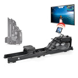 FitEngine klappbares Wasser-Rudergerät 2.0 - Black mit Klappfunktion, hochwertigem Eschenholz und Kinomap-kompatibler Wireless Connection.