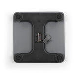 MAXXMEE Personen-Waage Körperanalyse mit Bluetooth & App grau, digitale Waage mit Batterie und Rückseite zur Körperdatenmessung.