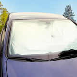 MAXXMEE Auto-Sonnenschutz für die Frontscheibe 145x79 cm in Silber, Regenschirm-Design zum Schutz vor Wärme und UV-Strahlen.
