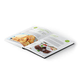 Kochwerk Buch für die Heißluft-Fritteuse geöffnet mit Rezepten für knusprige Snacks und süße Nachspeisen.