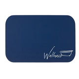 EASYmaxx Badematte Wellness 40x60 cm blau, saugfähig, schnelltrocknend, rutschfest, weiches Material, keine nassen Fußabdrücke.