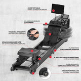 FitEngine klappbares Wasser-Rudergerät 2.0 - Black mit klappbarer Funktion, ergonomischem Sitz und Anti-Rutsch-Pedalen für dein Home-Gym.