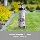 EASYmaxx Solar-Leuchte Leuchtturm - Stein-Optik mit LED-Beleuchtung, Dämmerungssensor und kabellosem, solarbetriebenem Design.