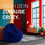 LUMALAND Sitzsack Drops (300 L) dunkelblau, modern für In- & Outdoor, weich mit EPS-Perlenfüllung, pflegeleicht und langlebig.