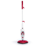 MAXXMEE Dampfbesen - Bis zu 20 Minuten Dauerdampf, abnehmbarer Handdampfreiniger, ideal für Hartböden und Teppiche, weiß/rot.