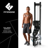 FitEngine Wasser-Rudergerät - Black mit ergonomischem Sitz und Wasserwiderstand für ein effektives Full-Body-Workout im Home-Gym.