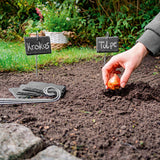 Hoberg Schiefer-Pflanzschilder - 10er Set mit wetterfesten, wiederverwendbaren Schiefertafeln und robusten Erdspießen zum Pflanzenkennzeichnen.