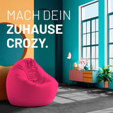 LUMALAND Sitzsack Drops (300 L) in Pink, leichter In- & Outdoor Sitzsack mit langlebiger Füllung und pflegeleichtem Material.