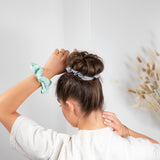 fairtye Scrunchie - mint aus Bio-Baumwolle, elastisch und ohne Metall, für vielseitige Frisuren mit starkem Halt.