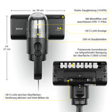 N8WERK Milbensauger mit Pulsrolle Midnight Black, starke Saugleistung, UV-C-Licht, EPA 11-Filter, 200 ml Staubbehälter, pulsierende Gummibürste.
