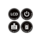 MAXXMEE Digital-Küchenwaage mit LCD-Display, Abschaltautomatik, 5 kg Maximalgewicht und batteriebetriebenem Edelstahl-Design.
