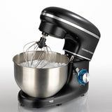 GOURMETmaxx Küchenmaschine in schwarz mit 6 Geschwindigkeitsstufen, Turbofunktion und Edelstahl-Rührschüssel 5 l Fassungsvermögen.