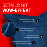 Lumaland XXL Microvelours Sitzsack Dunkelblau mit abnehmbarem Bezug, extra starken Nähten und hochwertigem Microvelours-Material.