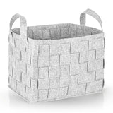 N8WERK Filz-Aufbewahrungstasche L - 40 x 30 x 30 cm - Hellgrau, faltbarer Filzkorb mit stabilen Tragegriffen und modernem Scandi Style.