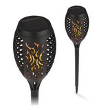 MAXXMEE Solar-Fackel LED mit Tageslichtsensor 2er-Set schwarz mit Flammeneffekt und wetterbeständigem Design für Outdoor-Beleuchtung