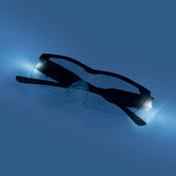 EASYmaxx Vergrößerungsbrille LED schwarz mit integrierten LED-Leuchten, leicht und komfortabel, ca. 160 % Vergrößerung.