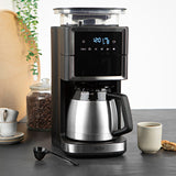 FRESH-AROMA-PERFECT III Filterkaffeemaschine mit Mahlwerk und Thermokanne, digitales Touch-Display, 1,25 l Fassungsvermögen.