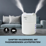 MAXXMEE Diffuser mit LED-Farbwechsel und Nachtlicht-Funktion erzeugt sanften Wassernebel und stimmungsvolle Lichteffekte.