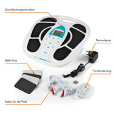 VENENWALKER Durchblutungs-Stimulator + Fernbedienung mit EMS-Pads, Kabeln und Netzadapter für Muskelstimulation und Venengesundheit.