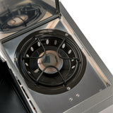 GRILLCHEF Gasgrillküche 6 BR + SB - 121 cm - silber mit eingebautem, versenktem Seitenbrenner aus Edelstahl.