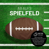 LUMALAND Football-Sitzsack in Football-Form, wetterfest, robust, bequem und ideal für drinnen und draußen zum gemütlichen Anfeuern.