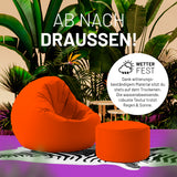 LUMALAND Sitzsack Pouf (50 L) in Orange, wetterfest, multifunktional für In- und Outdoor mit robustem, wasserabweisendem Material.