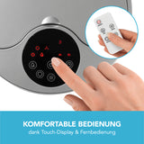 MAXXMEE Luftkühler Mobil 65 W mit Touch-Display und Fernbedienung für einfache Steuerung von Kühlung und Befeuchtung.