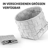 N8WERK Filz-Aufbewahrungskorb L 40x40x40 cm Hellgrau faltbar, strapazierfähig, modern, platzsparend, scandi style, schützt Böden und Möbel.