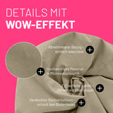 LUMALAND Luxury XL PLUS Sitzsack Beige mit abnehmbarem Bezug, Microvelours, extrastarken Nähten und verdecktem Reißverschluss.