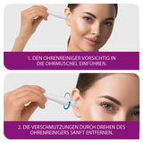 VITALmaxx Ohrenreiniger mit 3 Aufsätzen zur effizienten, schonenden Reinigung des Gehörgangs ohne Verstopfen durch Ohrenschmalz.