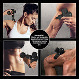 FitEngine Mini Massage Gun mit Power-Boost und 4 Aufsätzen zur Muskelregeneration für Nacken, Waden, Rückenstrecker etc.