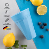 frats Trinkbecher 300ml - Selbstkühlend - 3er-Set - Blau, doppelwandig, wiederverwendbar, stabil und stapelbar, für Partys geeignet.