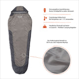 Where Tomorrow Camping Schlafsack Small & Light, wasserabweisend, atmungsaktiv, für -5 °C, inkl. Packsack und Kissenfach, hellgrau, 220x80x50 cm.