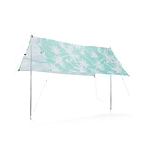 GARVIDA Sonnensegel - 210 x 175 cm - türkis/weiß mit Palmenmuster, UV- und windresistent, ideal für Garten und Urlaub.