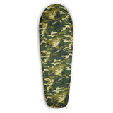Where Tomorrow Camping Schlafsack Classic Mumienschlafsack mit Tasche in Camouflage Grün, 230 x 80 x 55 cm, wasserabweisend und warm.