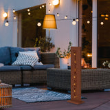 Hoberg LED Rost-Schild mit Willkommen, dekorativ, wetterbeständig, kabellos, mit Timerfunktion, ideal für Innen- und Außenbereiche.