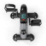 VITALmaxx Mini-Trainer mit Metallschwungrad grau/schwarz, Trainingscomputer, Widerstandsregulierung für Arm- und Beinmuskulatur.