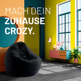 LUMALAND Sitzsack Drops (300 L) schwarz, moderner In- & Outdoor-Sitzsack, leicht, langlebig und komfortabel mit hochwertiger EPS-Füllung.