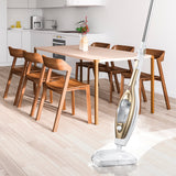 CLEANmaxx Dampfbesen - Mit Knickgelenk - gold/weiß, ideal zum Reinigen von Böden und kleinen Flächen im Haushalt.