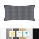 LUMALAND Sonnensegel 100% HDPE 5x7m in Dunkelgrau, UV-Schutz, reißfest, stabil mit rostfreien Ringen und Befestigungsseilen.