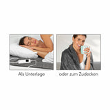 MAXXMEE Heizdecke 180 x 130cm, grau, extra lang, 6 Heizstufen, mit Fernbedienung, Timerfunktion, als Unterlage oder Zudecke nutzbar.