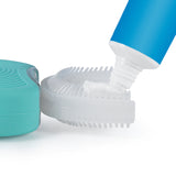 MAXXMEE Schall-Zahnbürste weiß/türkis mit 360°-Borsten, LED-Blaulicht und Vibration für schnelle Zahn- und Zahnfleischreinigung.