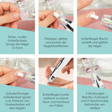 VITALmaxx Mani- & Pediküre-Set "Perfect Beauty Nail" mit 5 Aufsätzen für Feilen, Polieren und Schleifen von Nägeln und Hornhaut.