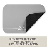 EASYmaxx Badematte Relax - 40x60 cm - hellgrau mit extra saugfähigem Material und rutschfester Unterseite für sicheren Halt.