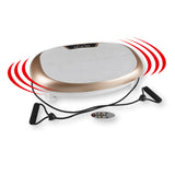 VITALmaxx Vibrationstrainer - Champagner/Grau mit 30 Vibrationsstufen, 3 Trainingszonen und Expanderbändern inklusive Fernbedienung.